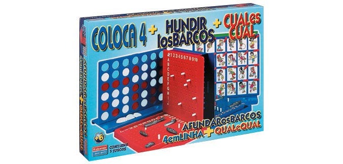 Juegos de mesa Falomir -cuatro en línea + cual es cual + hundir los barcos