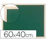 Pizarra verde q-connect marco de madera 60x40 cm sin repisa