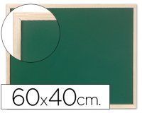 Pizarra verde q-connect marco de madera 60x40 cm sin repisa