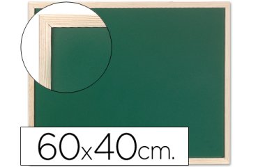 Pizarra verde q-connect marco de madera 60x40 cm sin repisa
