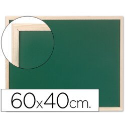 Pizarra verde q-connect marco de madera 60x40 cm sin repisa