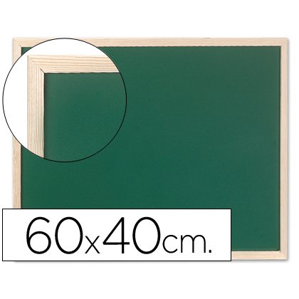 Pizarra verde q-connect marco de madera 60x40 cm sin repisa