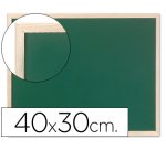 Pizarra verde q-connect marco de madera 40x30 cm sin repisa