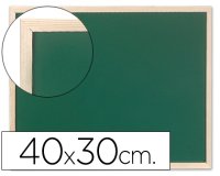 Pizarra verde q-connect marco de madera 40x30 cm sin repisa