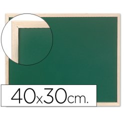Pizarra verde q-connect marco de madera 40x30 cm sin repisa