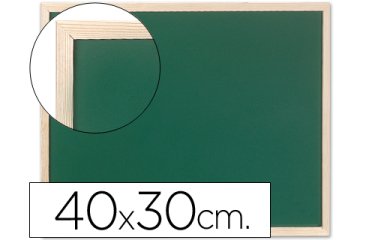 Pizarra verde q-connect marco de madera 40x30 cm sin repisa