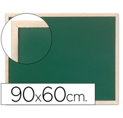 Pizarra verde q-connect marco de madera 90x60 cm sin repisa