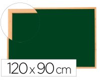 Pizarra verde q-connect marco de madera 120x90 cm sin repisa