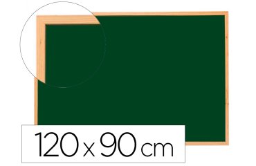 Pizarra verde q-connect marco de madera 120x90 cm sin repisa