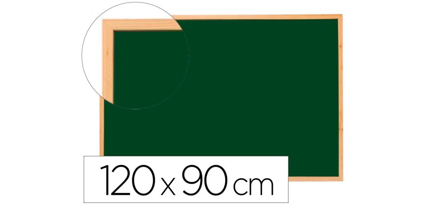 Pizarra verde q-connect marco de madera 120x90 cm sin repisa
