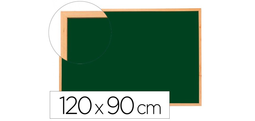 Pizarra verde q-connect marco de madera 120x90 cm sin repisa
