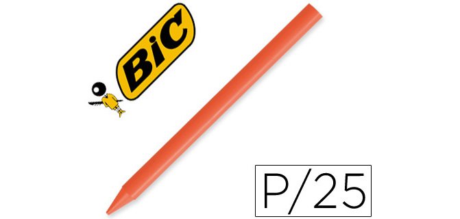 Lapices plastidecor unicolor naranja-12 caja con 25 lapices