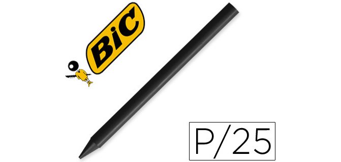 Lapices plastidecor unicolor negro-09 caja con 25 lapices