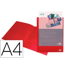 Carpeta liderpapel dossier dos bolsas canguro 45680 polipropileno din a4 roja