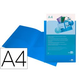 Carpeta liderpapel dossier dos bolsas canguro 45682 polipropileno din a4 azul