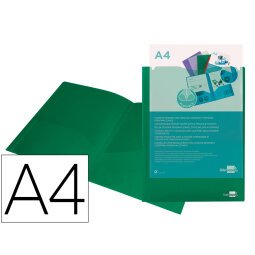 Carpeta liderpapel dossier dos bolsas canguro 45683 polipropileno din a4 verde