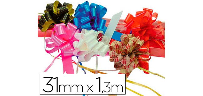 Cinta para hacer lazos rojo 130 cm x 31 mm unidad