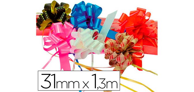 Cinta para hacer lazos oro 130 cm x 31 mm unidad