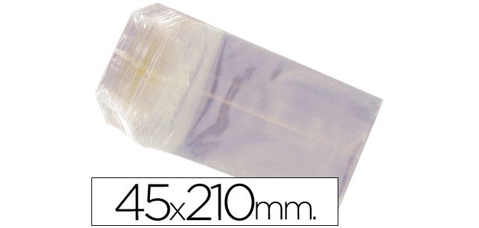 Bolsa celofan 45x210 mm paquete 100 unidades