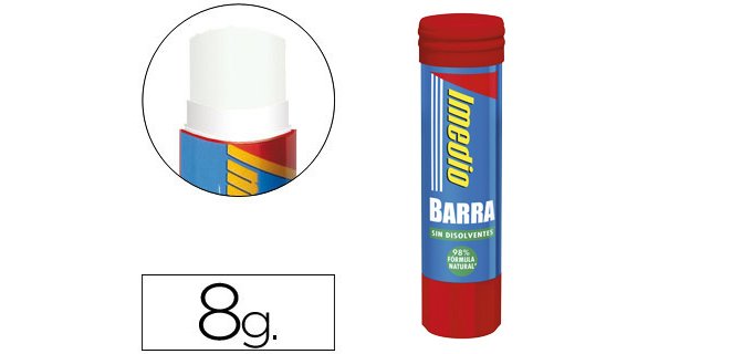 Pegamento imedio en barra 8 g unidad