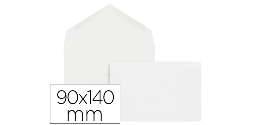 Sobre liderpapel blanco registro extra 90x140 mm caja de 100 unidades