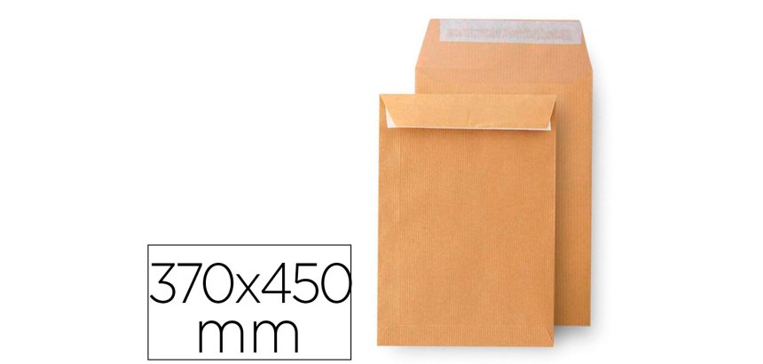 Sobre liderpapel k-36 bolsa kraft 370x450 mm caja de 100 unidades