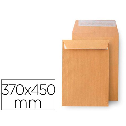 Sobre liderpapel k-36 bolsa kraft 370x450 mm caja de 100 unidades