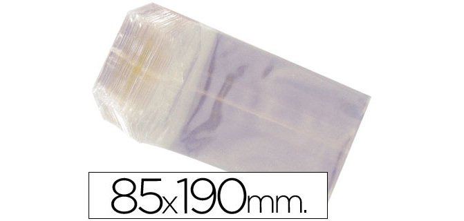 Bolsa celofan 85x190 mm paquete 100 unidades