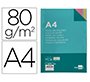 Papel color liderpapel a4 80gr 4 colores surtidos paquete de 100 hojas