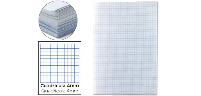 Papel florete liderpapel cuadro 4mm 60g paquete de 250 hojas