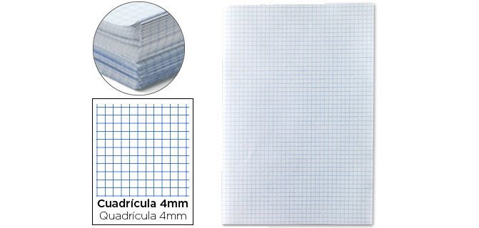 Papel florete liderpapel cuadro 4mm 60gr paquete de 250 hojas