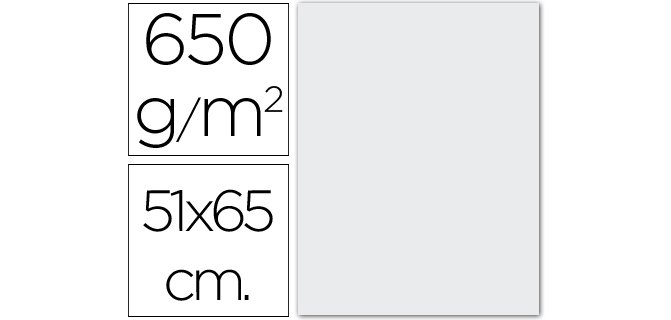 Cartulina extra blanca 650 gr 51x65 cm unidad