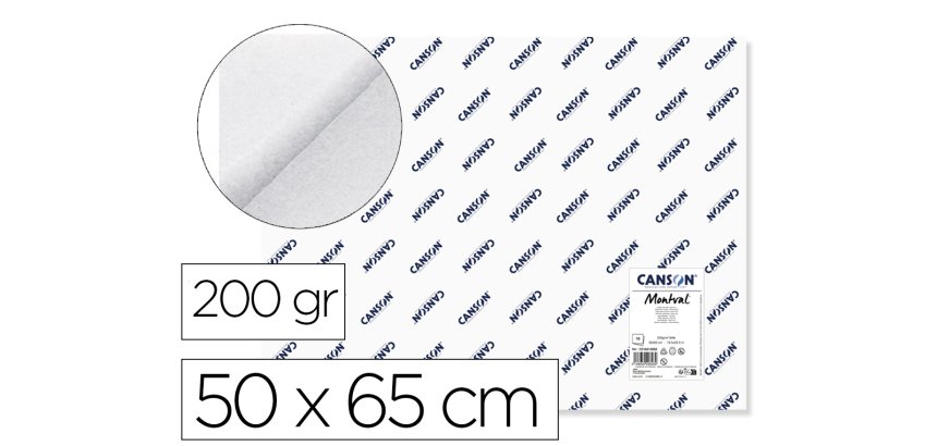 Papel acuarela montval 50x65 cm 200 gr unidad