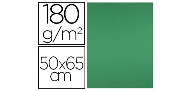 Cartulina liderpapel 50x65 cm verde navidad 180 gr unidad