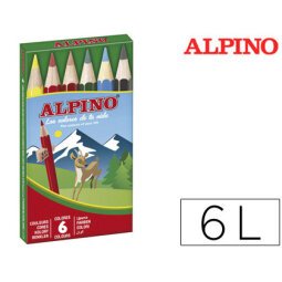 Lapices de colores alpino 651 caja de 6 colores cortos