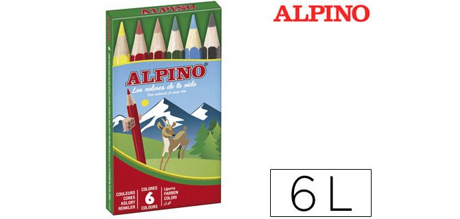 Lapices de colores alpino 651 caja de 6 colores cortos