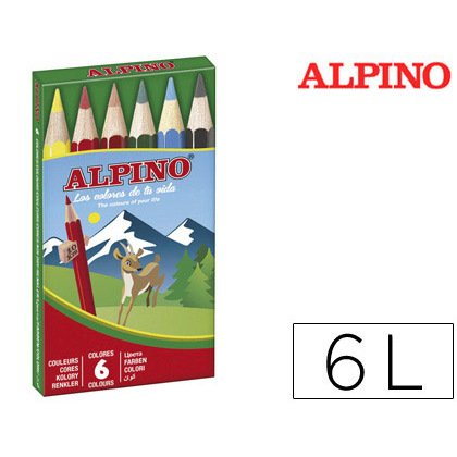 Lapices de colores alpino 651 caja de 6 colores cortos