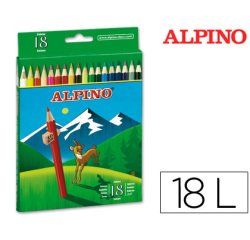 Lapices de colores alpino 656 caja de 18 colores largos