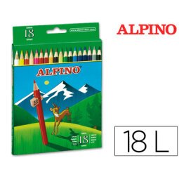 Lapices de colores alpino 656 caja de 18 colores largos