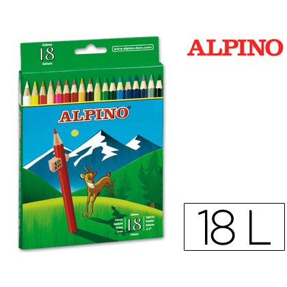 Lapices de colores alpino 656 caja de 18 colores largos