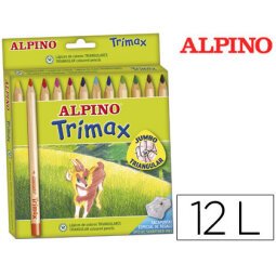 Lapices de colores alpino trimax caja de 12 colores surtidos