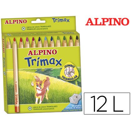 Lapices de colores alpino trimax caja de 12 colores surtidos