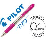 Boligrafo pilot super grip rosa retractil sujecion de caucho tinta base de aceite