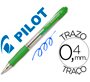Boligrafo pilot super grip verde claro retractil sujecion de caucho tinta base de aceite