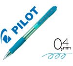 Boligrafo pilot super grip celeste retractil sujecion de caucho tinta base de aceite
