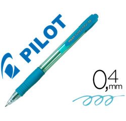 Boligrafo pilot super grip celeste retractil sujecion de caucho tinta base de aceite