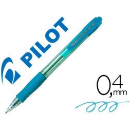 Boligrafo pilot super grip celeste retractil sujecion de caucho tinta base de aceite