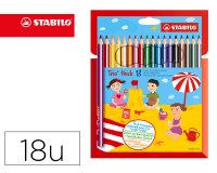 Lapices de colores stabilo trio punta gruesa caja de 18 colores