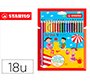Lapices de colores stabilo trio punta gruesa caja de 18 colores escolar