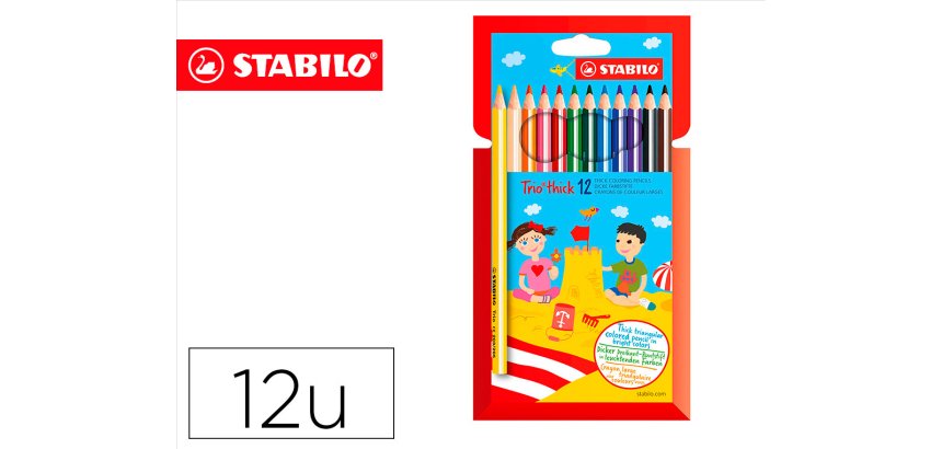 Lapices de colores stabilo trio caja de 12 colores